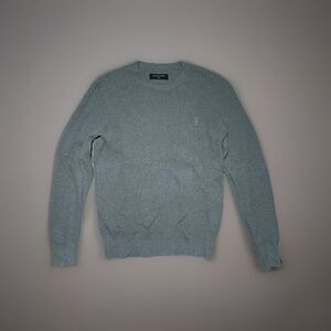 ALLSAINTS Sweater Men's Small Grey Argg Waffle Knit Crew Neck Long Sleeve